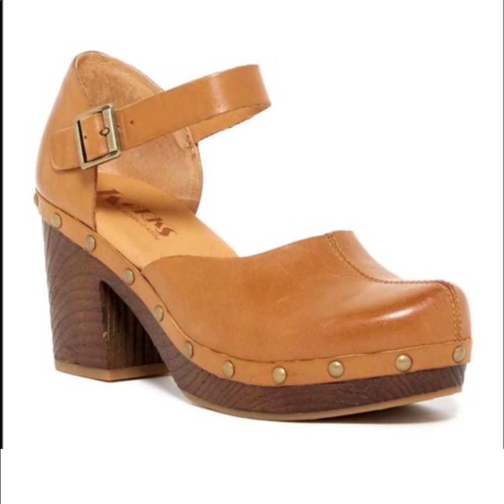 Kork’s Kork-Ease Eva Clog Heel Stud Brown Leather